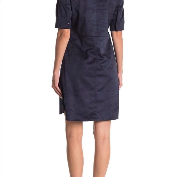 𝅺ELIE Tahari dress blue micro suede size 8 gorpcore - Picture 3 of 12